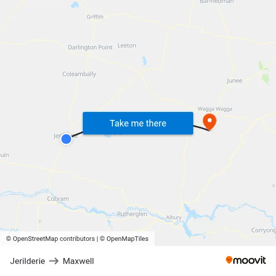 Jerilderie to Maxwell map