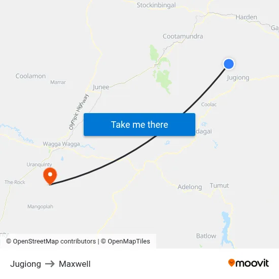 Jugiong to Maxwell map