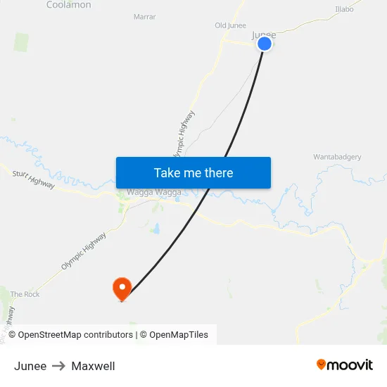 Junee to Maxwell map