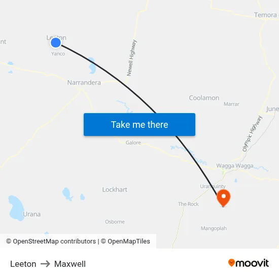 Leeton to Maxwell map