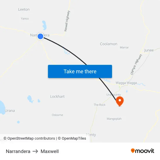 Narrandera to Maxwell map