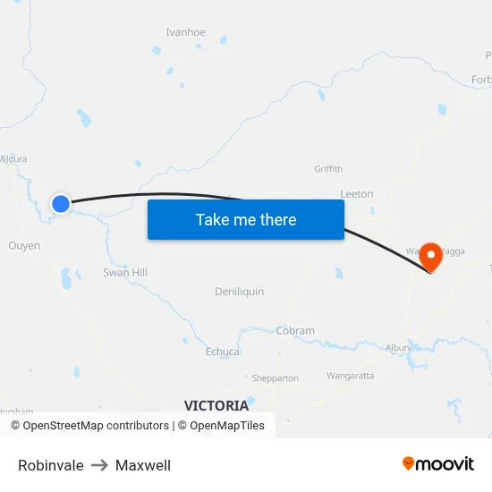 Robinvale to Maxwell map