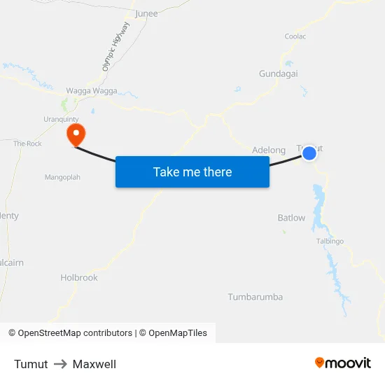Tumut to Maxwell map