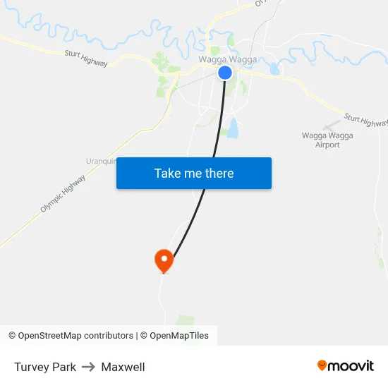 Turvey Park to Maxwell map