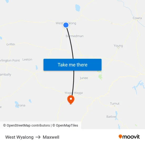 West Wyalong to Maxwell map