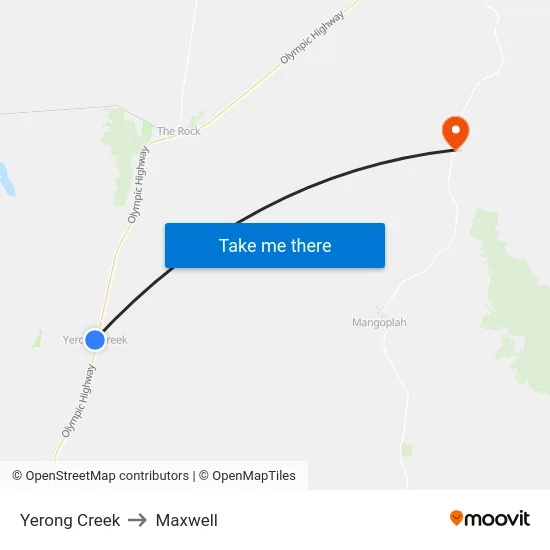 Yerong Creek to Maxwell map