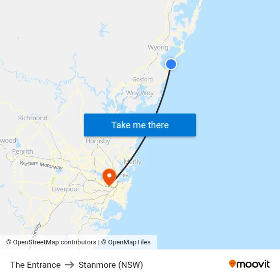The Entrance to Stanmore (NSW) map