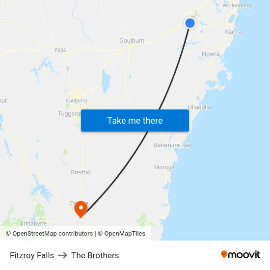 Fitzroy Falls to The Brothers map