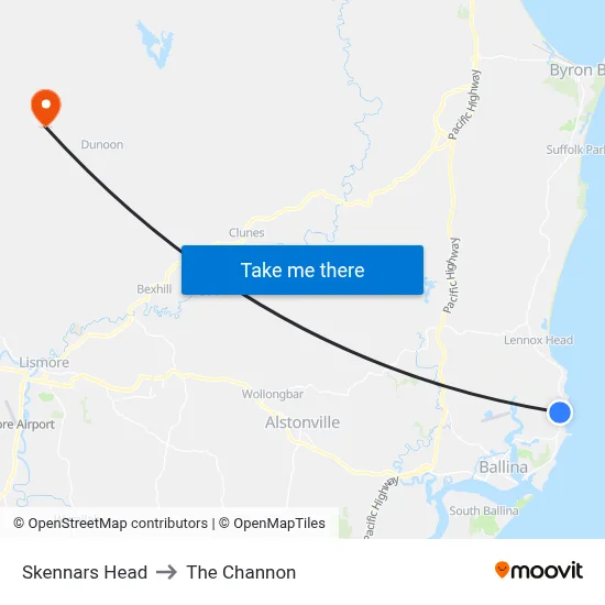 Skennars Head to The Channon map