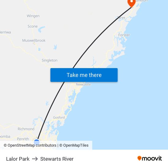 Lalor Park to Stewarts River map