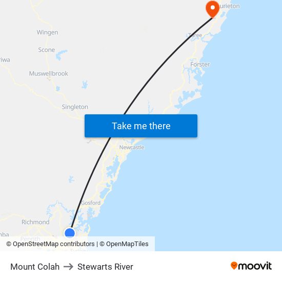 Mount Colah to Stewarts River map