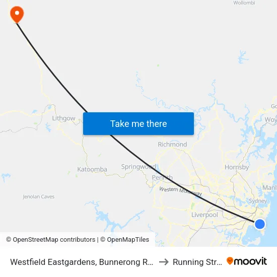 Westfield Eastgardens, Bunnerong Rd, Stand A to Running Stream map
