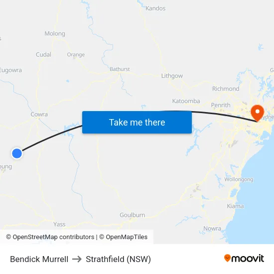 Bendick Murrell to Strathfield (NSW) map