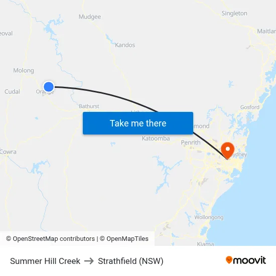 Summer Hill Creek to Strathfield (NSW) map