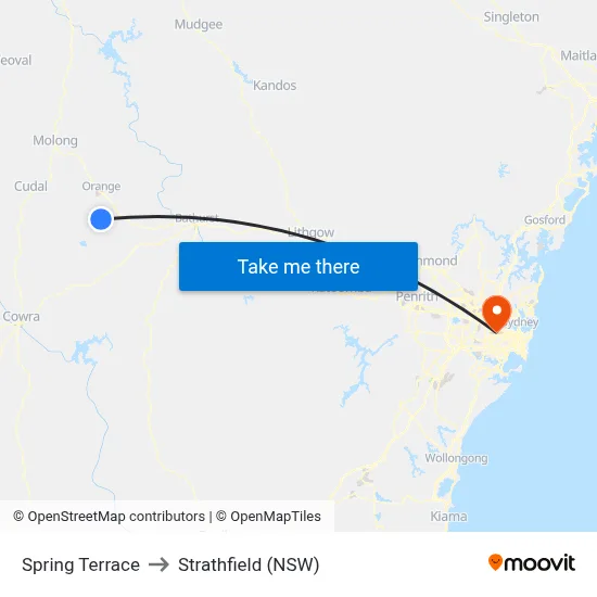 Spring Terrace to Strathfield (NSW) map