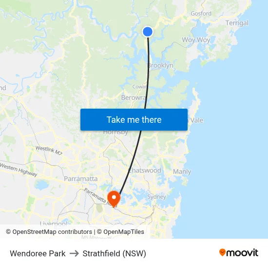 Wendoree Park to Strathfield (NSW) map