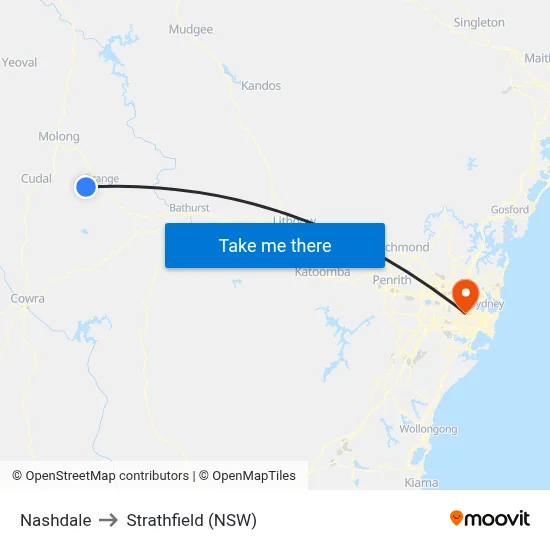 Nashdale to Strathfield (NSW) map