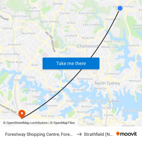 Forestway Shopping Centre, Forest Way to Strathfield (NSW) map
