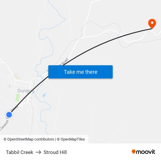 Tabbil Creek to Stroud Hill map