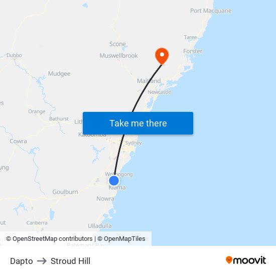 Dapto to Stroud Hill map