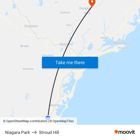 Niagara Park to Stroud Hill map