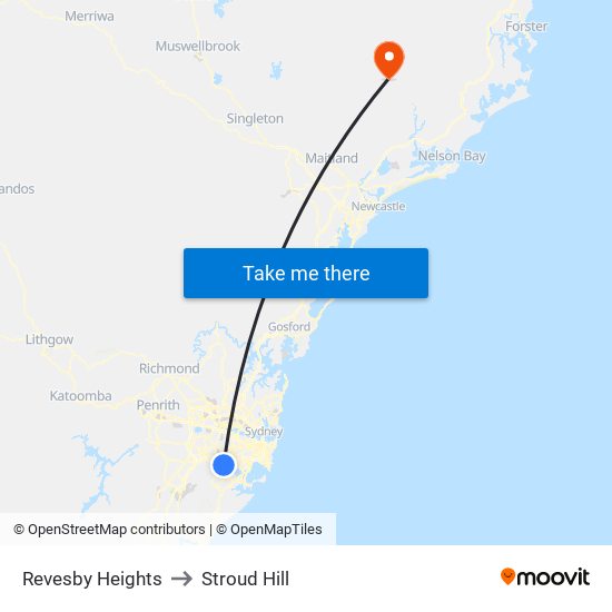 Revesby Heights to Stroud Hill map