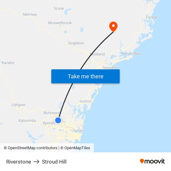 Riverstone to Stroud Hill map