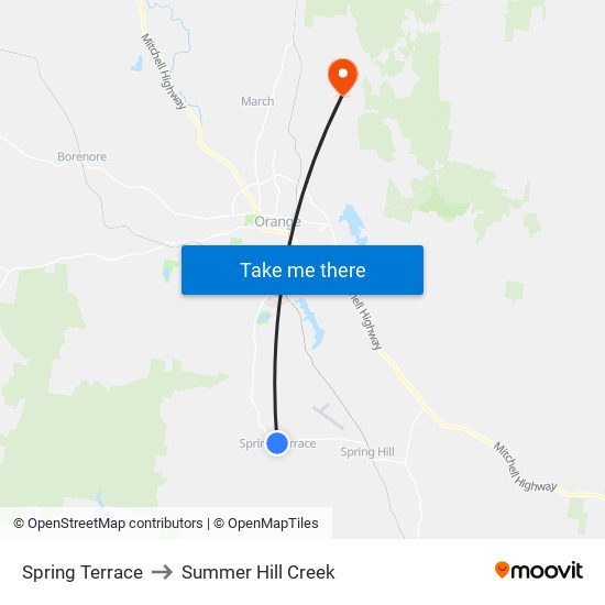 Spring Terrace to Summer Hill Creek map