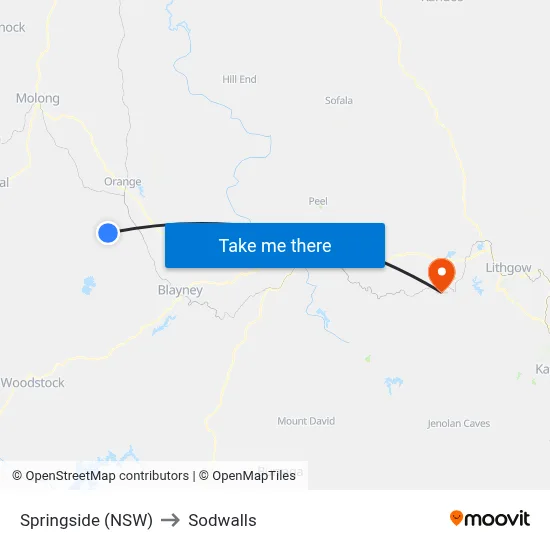 Springside (NSW) to Sodwalls map