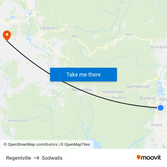 Regentville to Sodwalls map