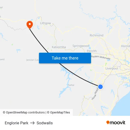 Englorie Park to Sodwalls map