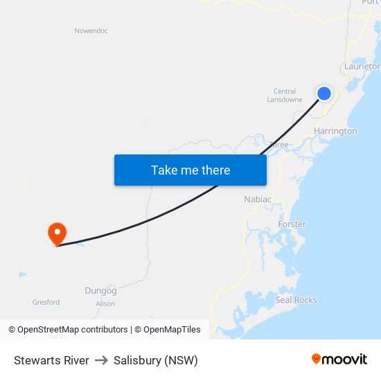 Stewarts River to Salisbury (NSW) map