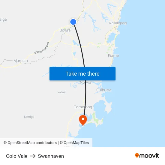 Colo Vale to Swanhaven map