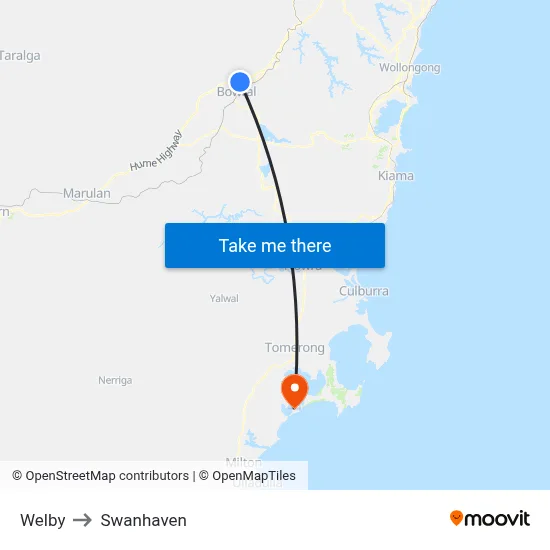 Welby to Swanhaven map