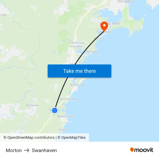 Morton to Swanhaven map