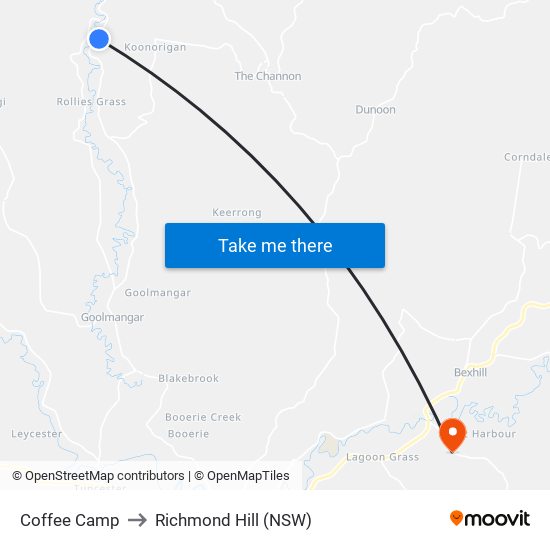 Coffee Camp to Richmond Hill (NSW) map