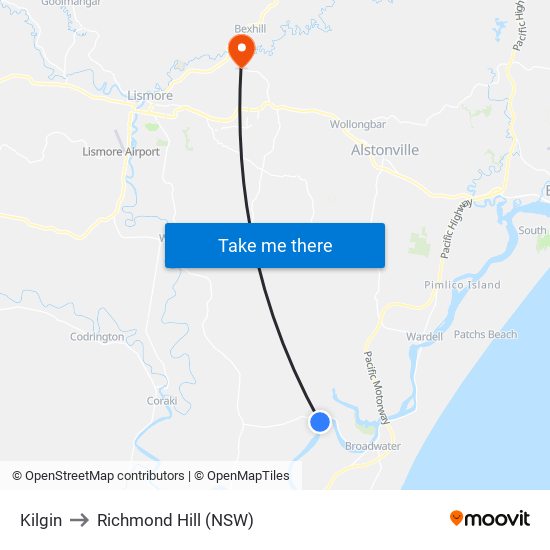 Kilgin to Richmond Hill (NSW) map