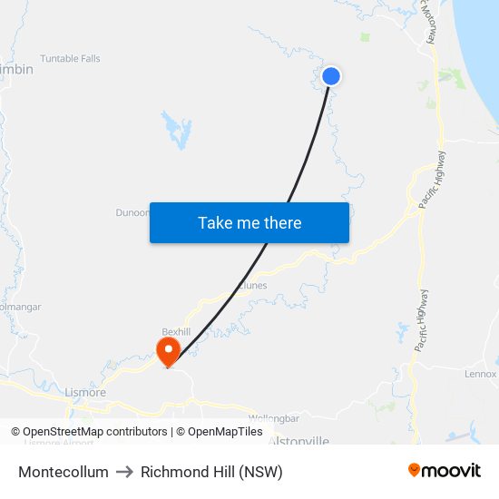 Montecollum to Richmond Hill (NSW) map