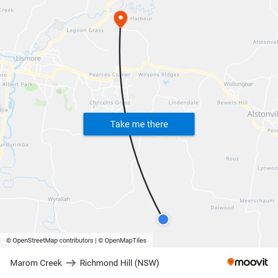 Marom Creek to Richmond Hill (NSW) map