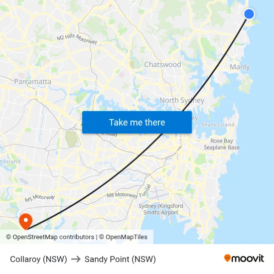 Collaroy (NSW) to Sandy Point (NSW) map