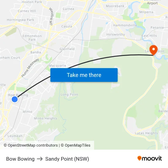 Bow Bowing to Sandy Point (NSW) map