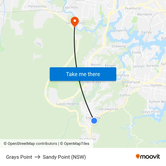 Grays Point to Sandy Point (NSW) map