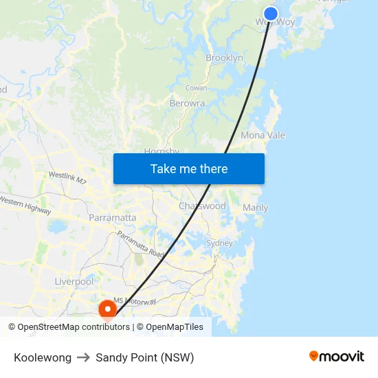 Koolewong to Sandy Point (NSW) map