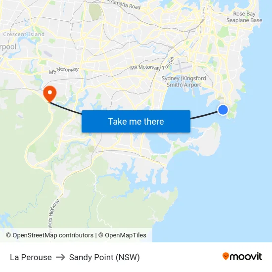 La Perouse to Sandy Point (NSW) map