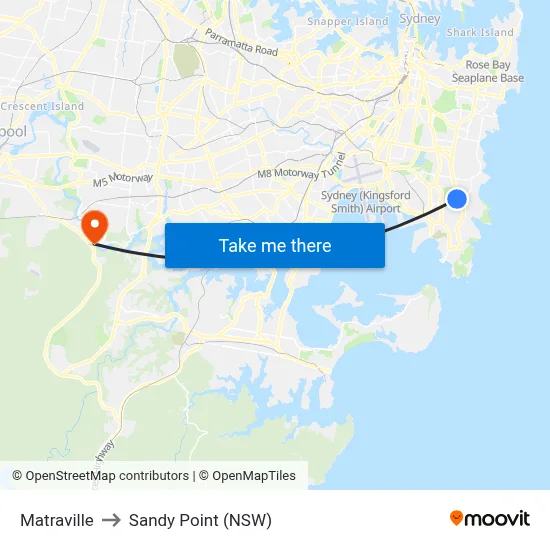 Matraville to Sandy Point (NSW) map