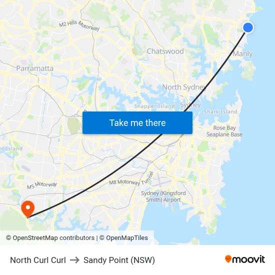 North Curl Curl to Sandy Point (NSW) map