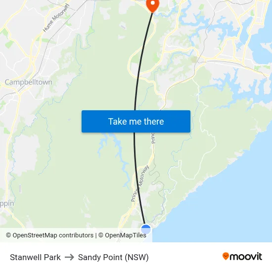 Stanwell Park to Sandy Point (NSW) map