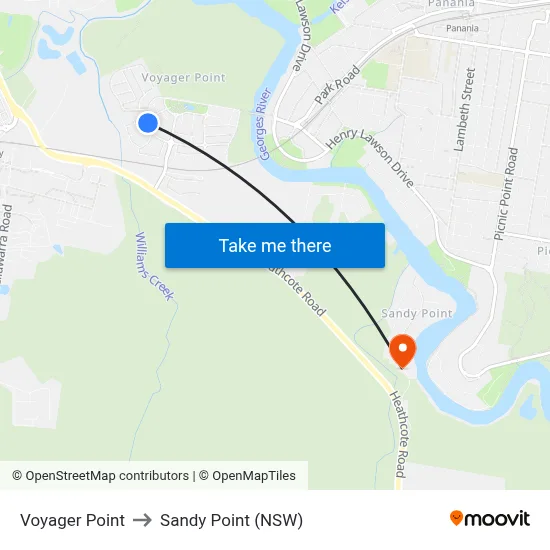 Voyager Point to Sandy Point (NSW) map