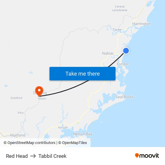 Red Head to Tabbil Creek map