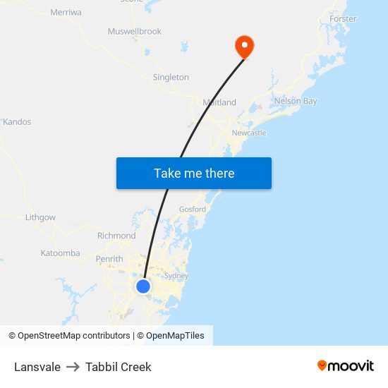 Lansvale to Tabbil Creek map